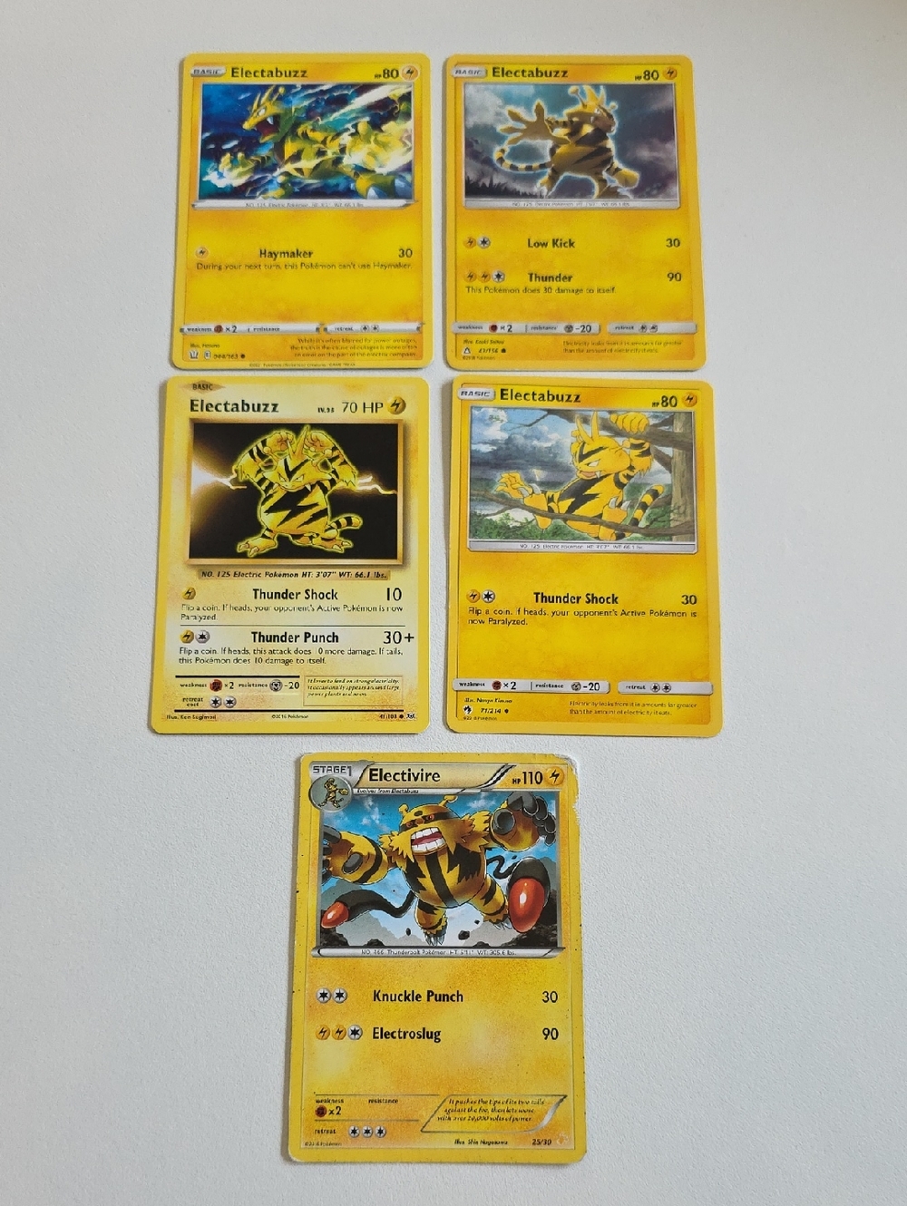 Pokemon Electabuzz And Electivire Card Collection